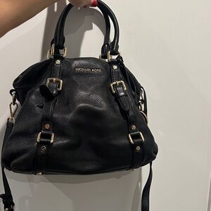 Michael Kors Black Satchel with Gold Accents